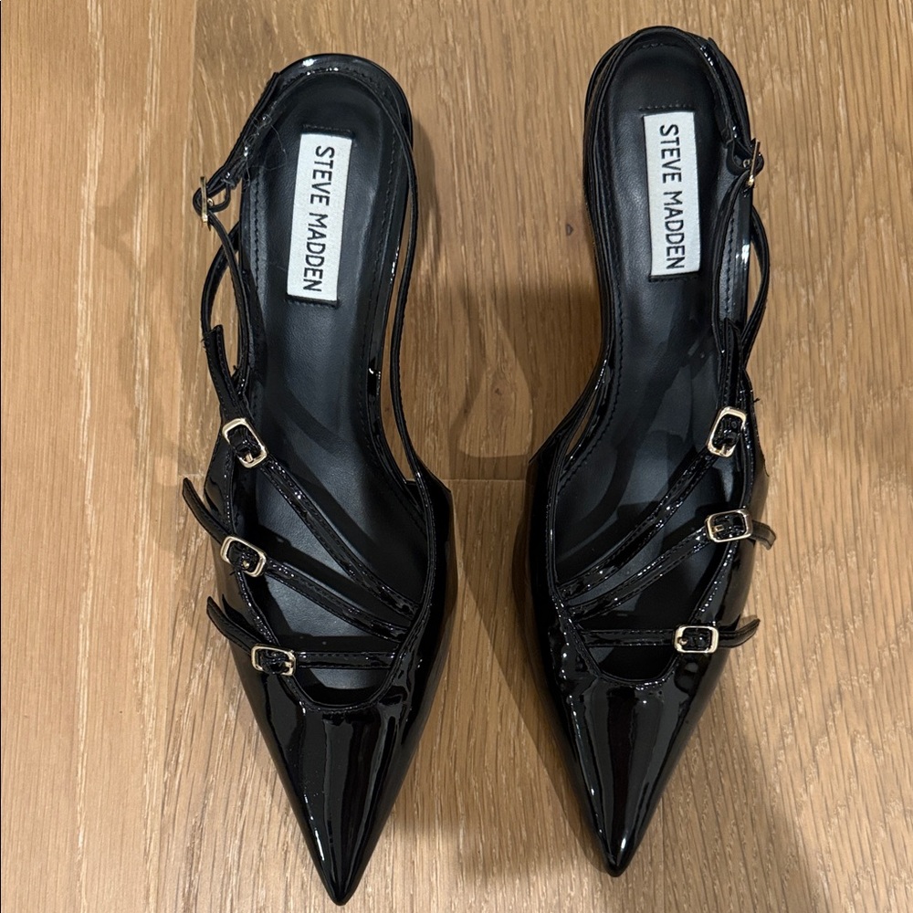 Steve Madden LIANA Black Patent Heels